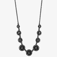 Mixit Black Womens Gray 17 Inch Collar Necklace