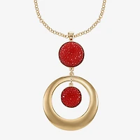Mixit Gold Tone Womens 24 Inch Pendant Necklace