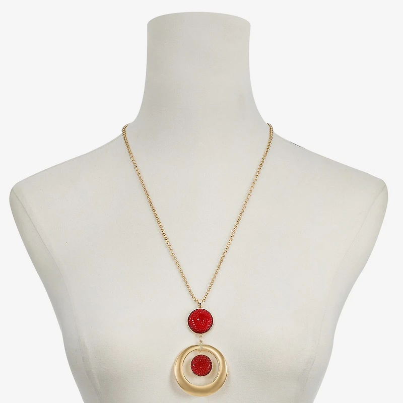 Mixit Gold Tone Womens 24 Inch Pendant Necklace