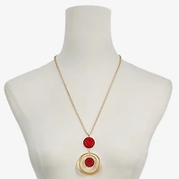 Mixit Gold Tone Womens 24 Inch Pendant Necklace
