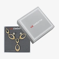 Liz Claiborne Y Necklace & Stud Earring Womens Glass Oval 2-pc. Jewelry Set
