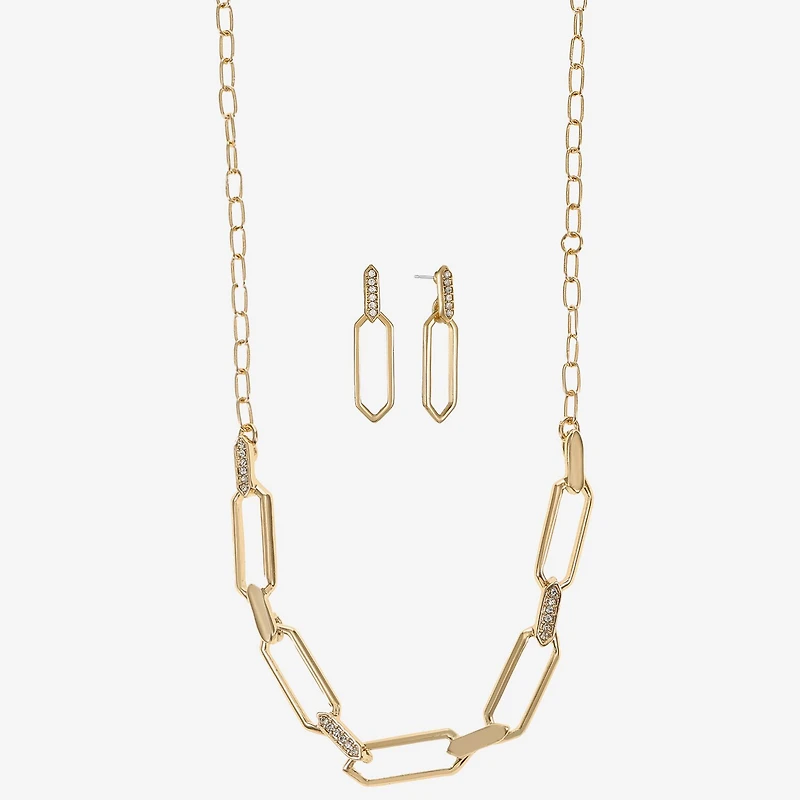Liz Claiborne Collar Necklace & Drop Earring Womens Glass 2-pc. Jewelry Set