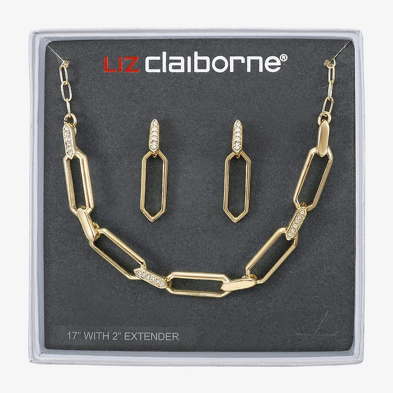 Liz Claiborne Collar Necklace & Drop Earring Womens Glass 2-pc. Jewelry Set