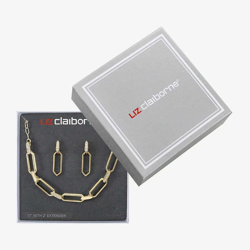 Liz Claiborne Collar Necklace & Drop Earring Womens Glass 2-pc. Jewelry Set