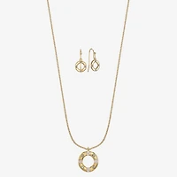 Liz Claiborne Pendant Necklace & Drop Earring Womens Glass 2-pc. Jewelry Set