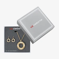 Liz Claiborne Pendant Necklace & Drop Earring Womens Glass 2-pc. Jewelry Set