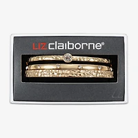 Liz Claiborne Textured Bangle Womens 3-pc. Glass Bracelet Set