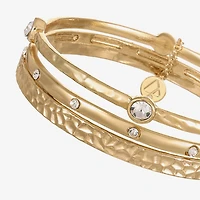 Liz Claiborne Textured Bangle Womens 3-pc. Glass Bracelet Set