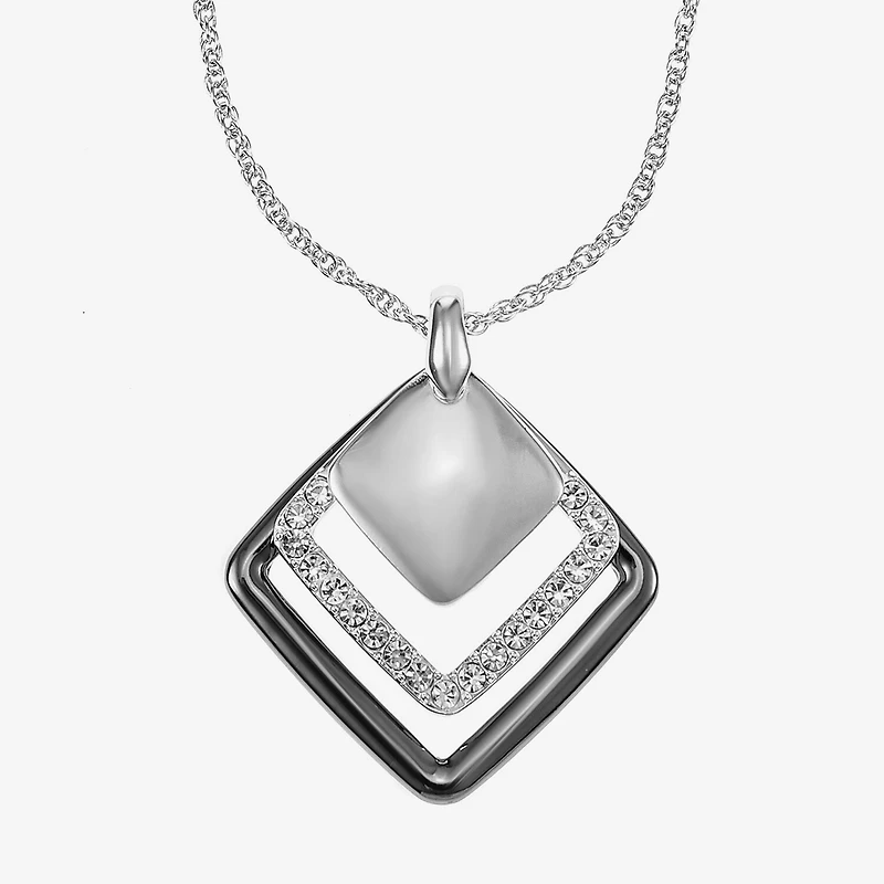 Liz Claiborne Pendant Necklace & Drop Earring Womens Glass Square 2-pc. Jewelry Set