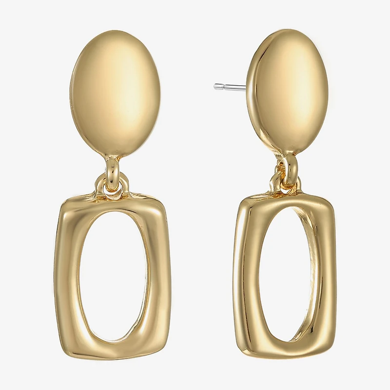 Liz Claiborne Double Womens Oval Rectangular Hypoallergenic Drop Earrings