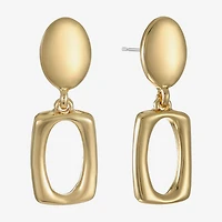 Liz Claiborne Double Womens Oval Rectangular Hypoallergenic Drop Earrings