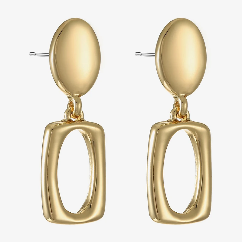 Liz Claiborne Double Womens Oval Rectangular Hypoallergenic Drop Earrings