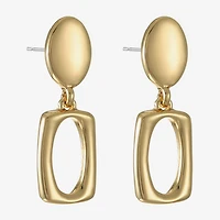 Liz Claiborne Double Womens Oval Rectangular Hypoallergenic Drop Earrings