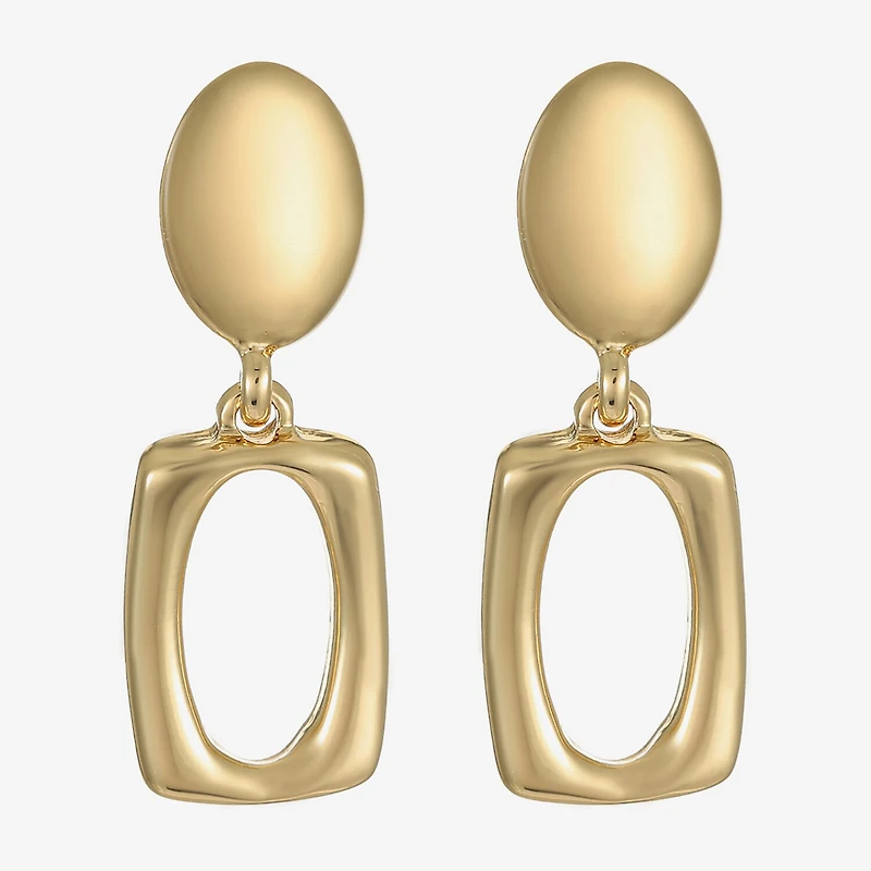 Liz Claiborne Double Womens Oval Rectangular Hypoallergenic Drop Earrings