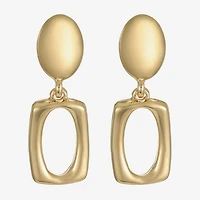 Liz Claiborne Double Womens Oval Rectangular Hypoallergenic Drop Earrings