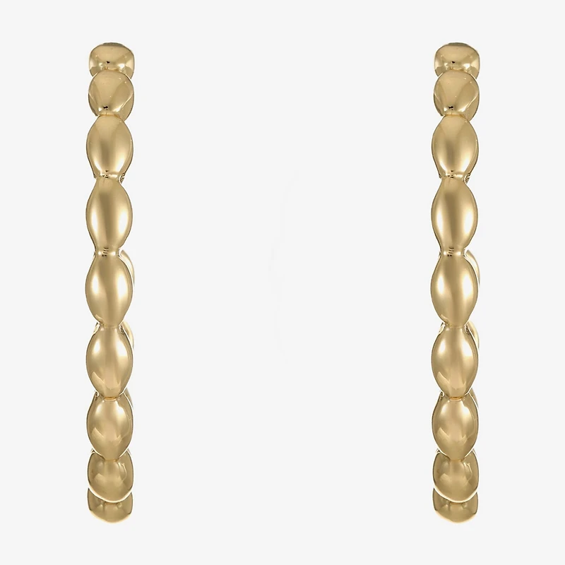Liz Claiborne Textured Womens 47mm Oval Rectangular Hypoallergenic Hoop Earrings