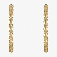 Liz Claiborne Textured Womens 47mm Oval Rectangular Hypoallergenic Hoop Earrings