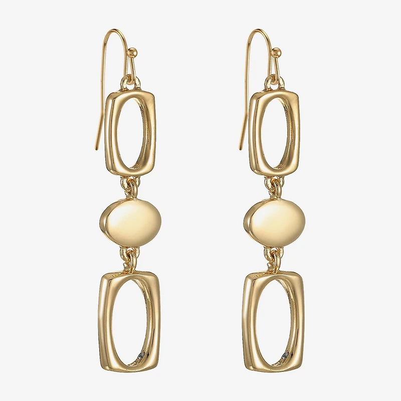Liz Claiborne Womens Oval Drop Earrings