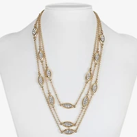 Liz Claiborne Pave Layered Womens 18 Inch Statement Necklace
