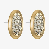 Liz Claiborne Pave Glass 25mm Oval Stud Earrings