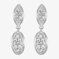Liz Claiborne Pave Womens Glass Oval Hypoallergenic Drop Earrings
