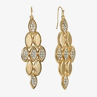 Liz Claiborne Pave Womens Glass Oval Chandelier Earrings