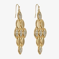 Liz Claiborne Pave Womens Glass Oval Chandelier Earrings