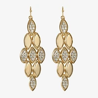 Liz Claiborne Pave Womens Glass Oval Chandelier Earrings