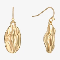 Liz Claiborne Textured Womens Oval Drop Earrings