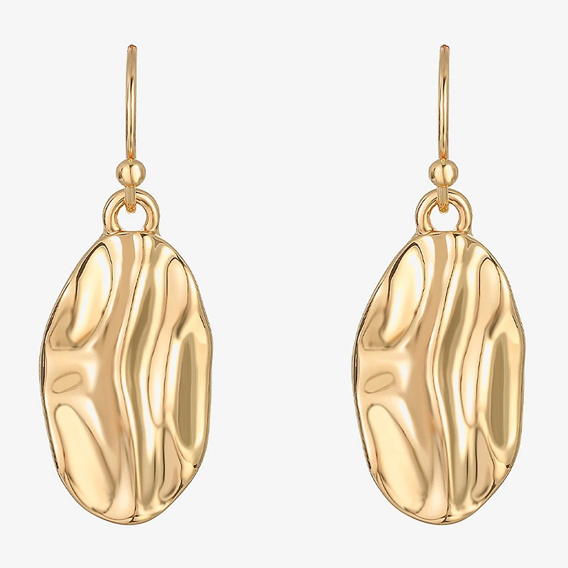 Liz Claiborne Textured Womens Oval Drop Earrings