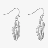 Liz Claiborne Textured Womens Oval Drop Earrings