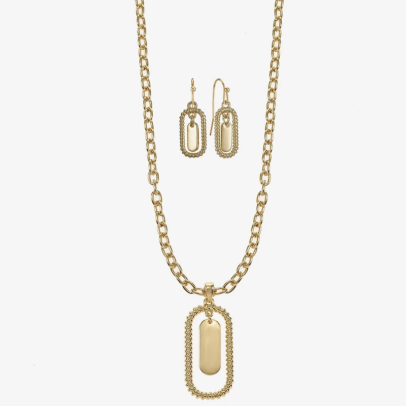 Liz Claiborne Orbital Pendant Necklace & Drop Earring Womens 2-pc. Jewelry Set