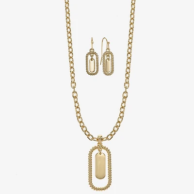 Liz Claiborne Orbital Pendant Necklace & Drop Earring Womens 2-pc. Jewelry Set
