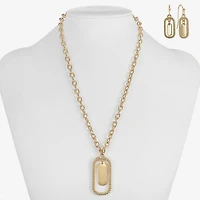 Liz Claiborne Orbital Pendant Necklace & Drop Earring Womens 2-pc. Jewelry Set