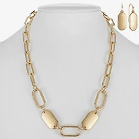 Liz Claiborne Textured Paperclip Collar Necklace & Drop Earring Womens 2-pc. Jewelry Set