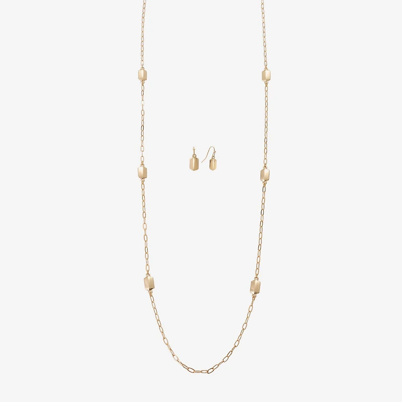 Liz Claiborne Station Necklace & Drop Earring Womens 2-pc. Jewelry Set