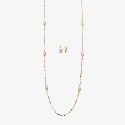 Liz Claiborne Station Necklace & Drop Earring Womens 2-pc. Jewelry Set