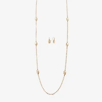 Liz Claiborne Station Necklace & Drop Earring Womens 2-pc. Jewelry Set