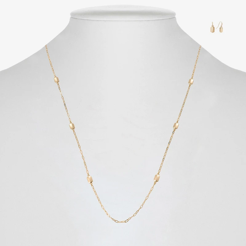 Liz Claiborne Station Necklace & Drop Earring Womens 2-pc. Jewelry Set