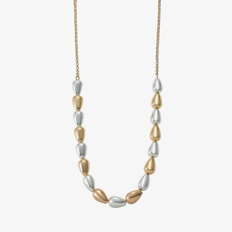 Liz Claiborne Two Tone Beaded Womens Inch Collar Necklace