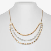 Liz Claiborne Two Tone Beaded Womens 18 Inch Collar Necklace