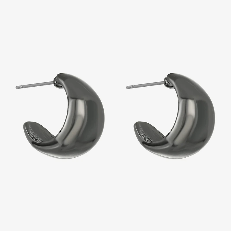 Liz Claiborne Huggie Womens 16.6mm Hypoallergenic Hoop Earrings