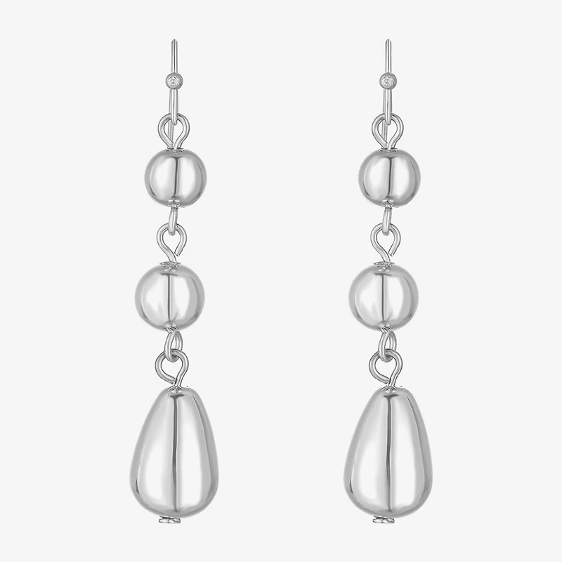 Liz Claiborne Beaded Womens Round Drop Earrings