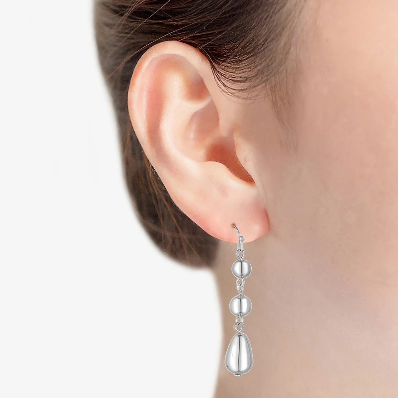 Liz Claiborne Beaded Womens Round Drop Earrings