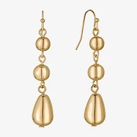 Liz Claiborne Beaded Womens Round Drop Earrings