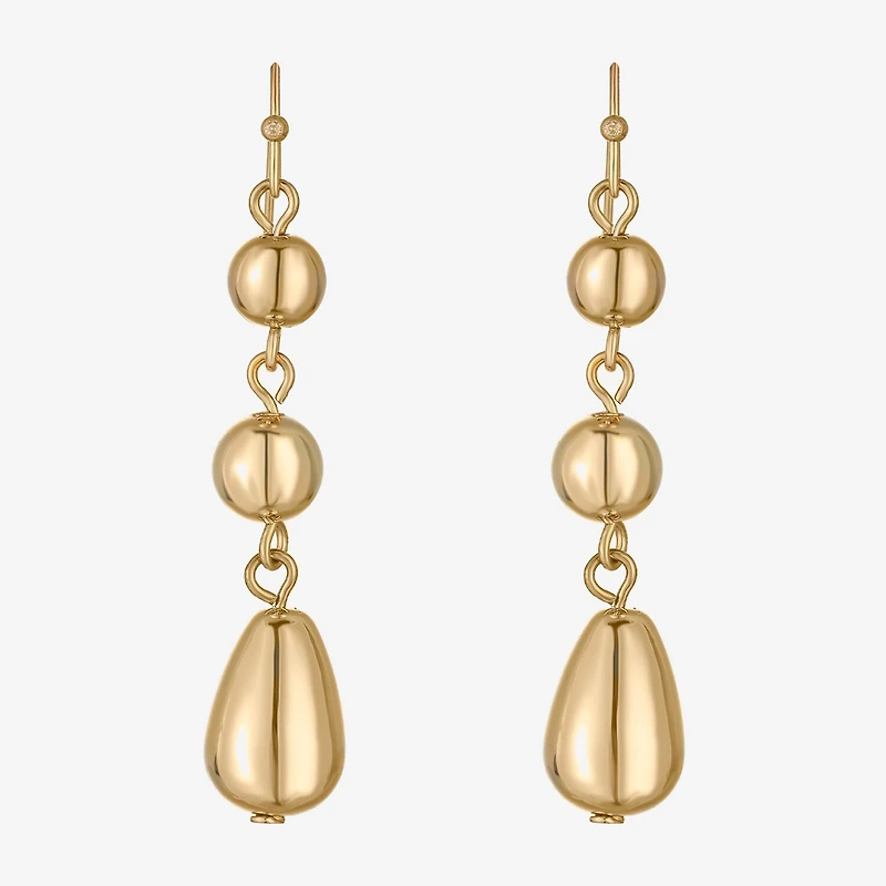 Liz Claiborne Beaded Womens Round Drop Earrings