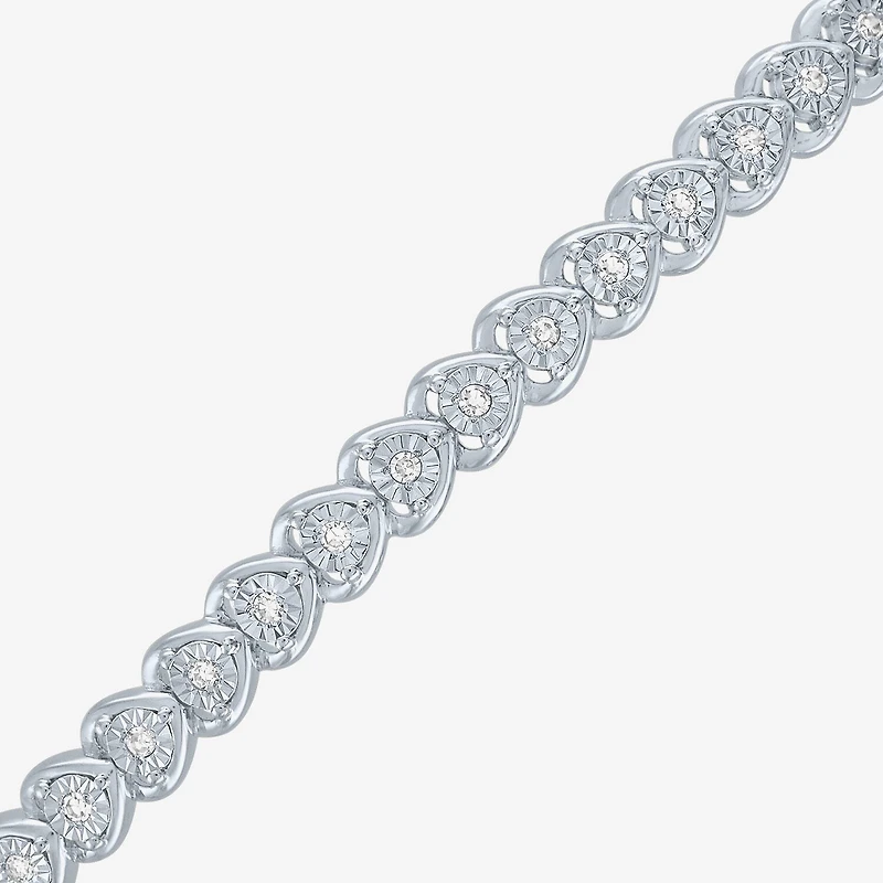 Heart (G-H / Si2 I1) Womens 1/10 CT. T.W. Lab Grown White Diamond 14K Gold Over Silver Sterling Bolo Bracelet