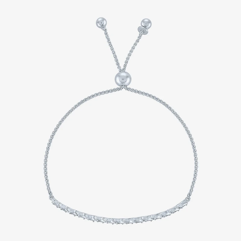 Heart (G-H / Si2 I1) Womens 1/10 CT. T.W. Lab Grown White Diamond 14K Gold Over Silver Sterling Bolo Bracelet