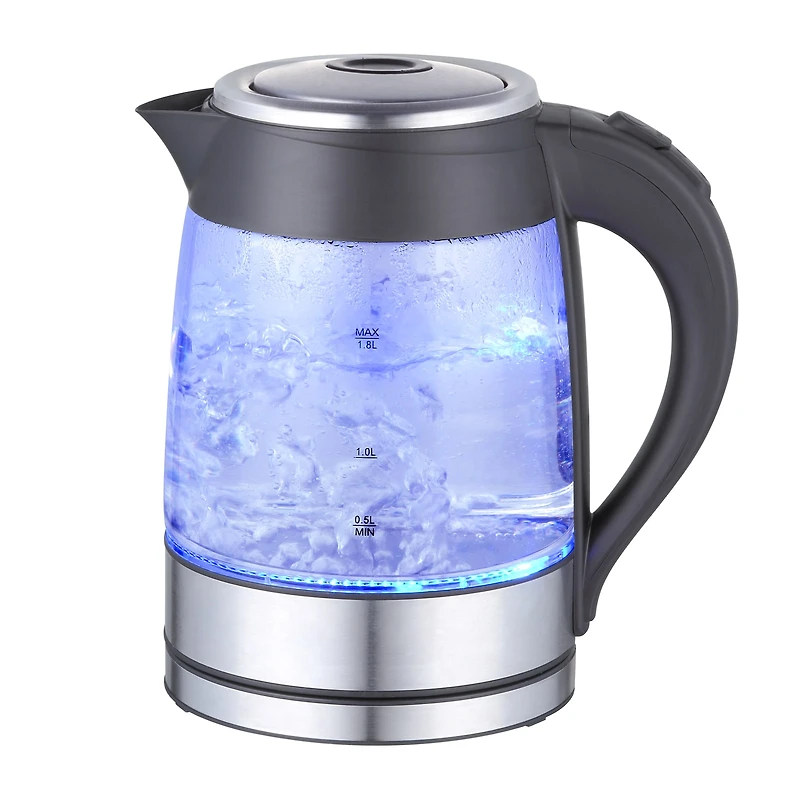 MegaChef 1.7 Quart Glass & Stainless Steel Electric Kettle