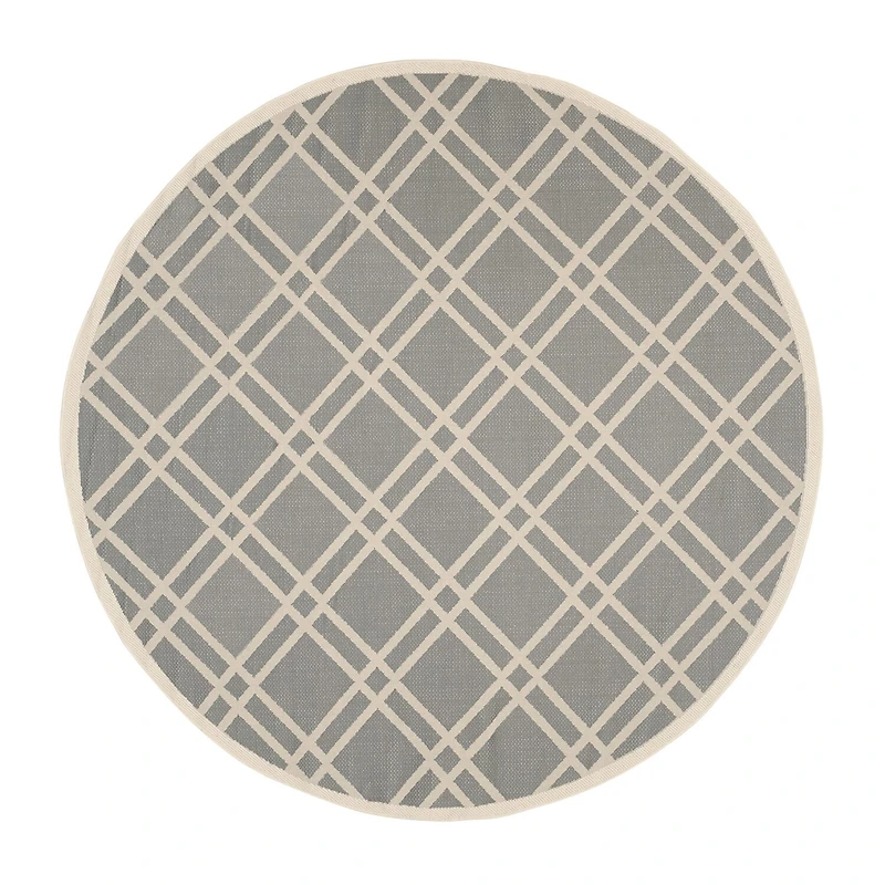 Safavieh Courtyard Collection Hannah Geometric Indoor/Outdoor Round Area Rug